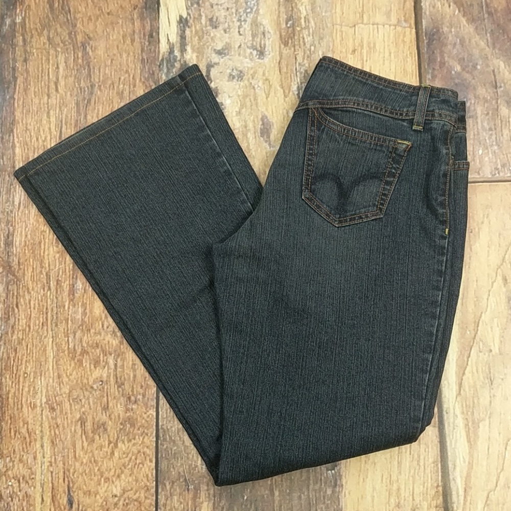 Boot Cut BeBe Double Button Denim Blue Jeans